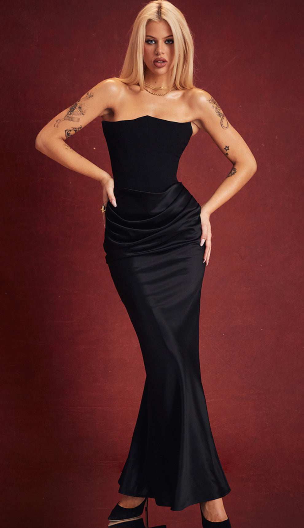 House Of Cb- Persephone Strapless Corset Dress