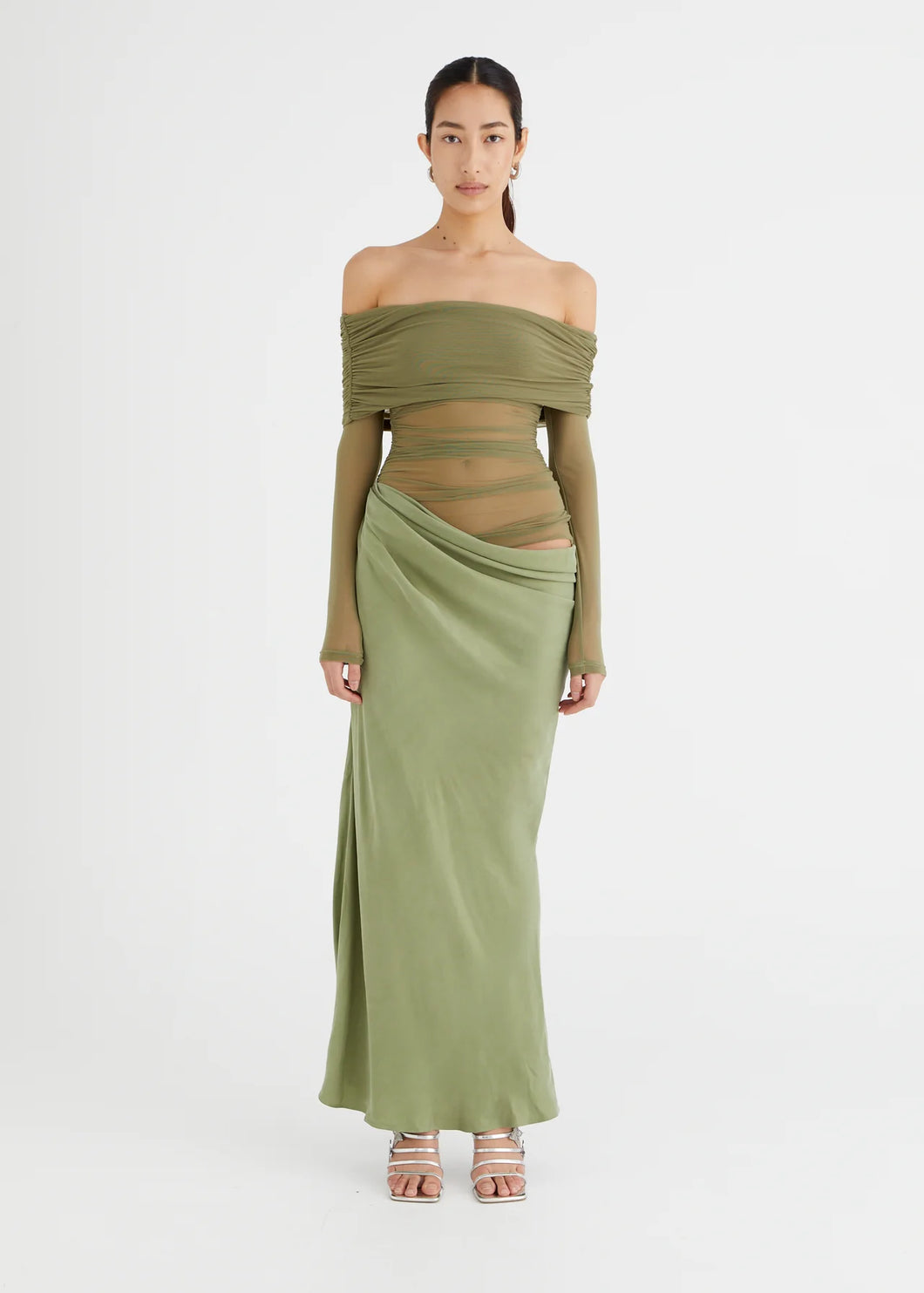 Benni - Yasmin Off Shoulder Dress- Pistachio