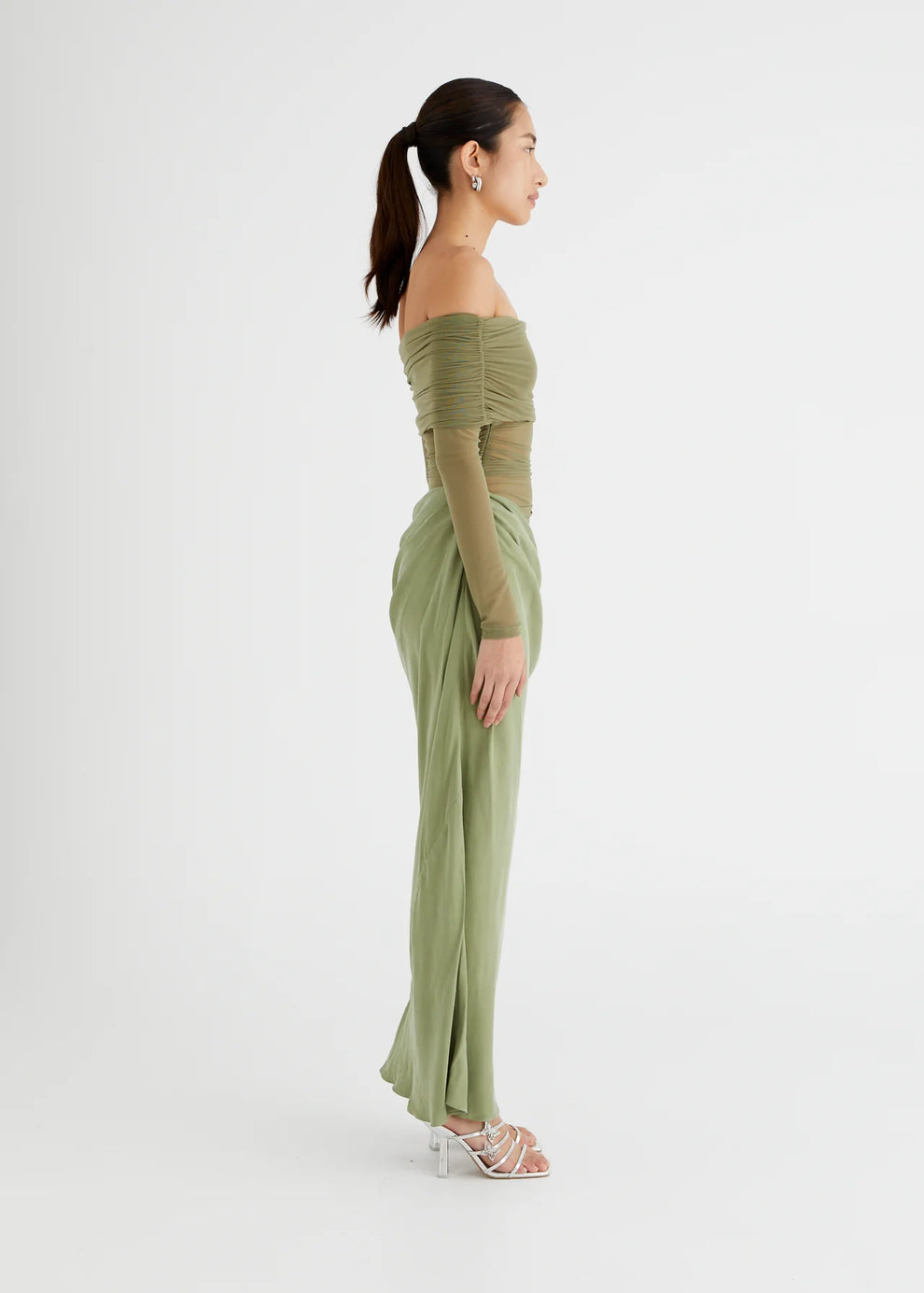 Benni - Yasmin Off Shoulder Dress- Pistachio