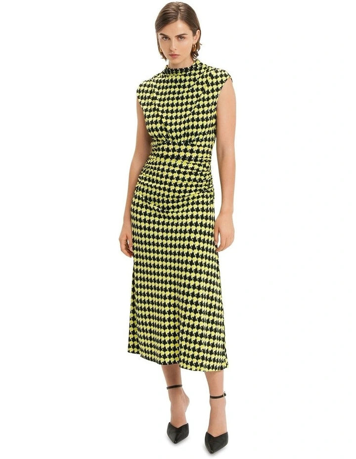 CUE- Houndstooth Double Jersey Midi