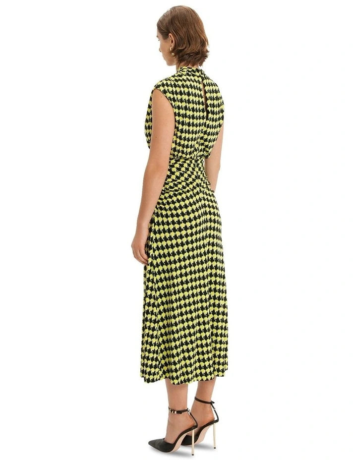 CUE- Houndstooth Double Jersey Midi