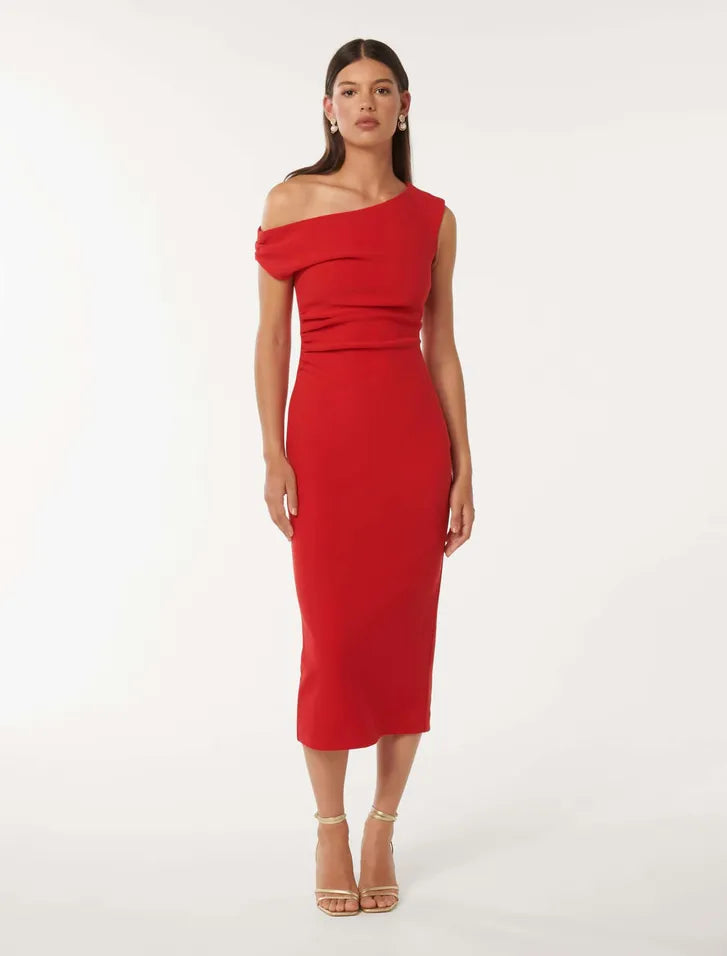 Forever New- Alexa Tipped Shoulder Bodycon Midi