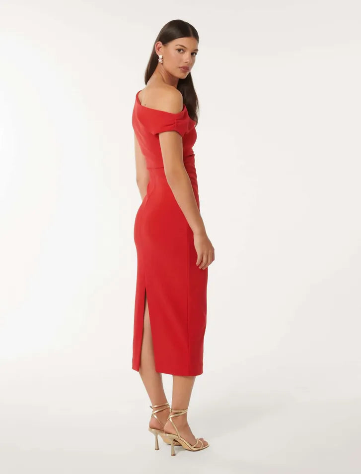 Forever New- Alexa Tipped Shoulder Bodycon Midi
