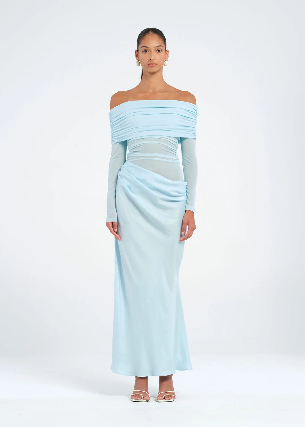 Benni- Yasmin Off-Shoulder Maxi Dress- Baby Blue