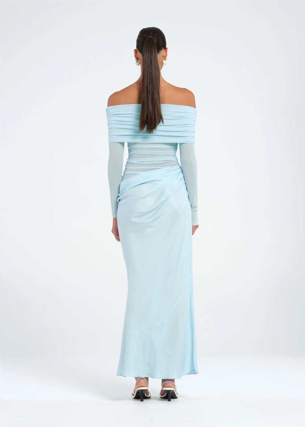 Benni- Yasmin Off-Shoulder Maxi Dress- Baby Blue