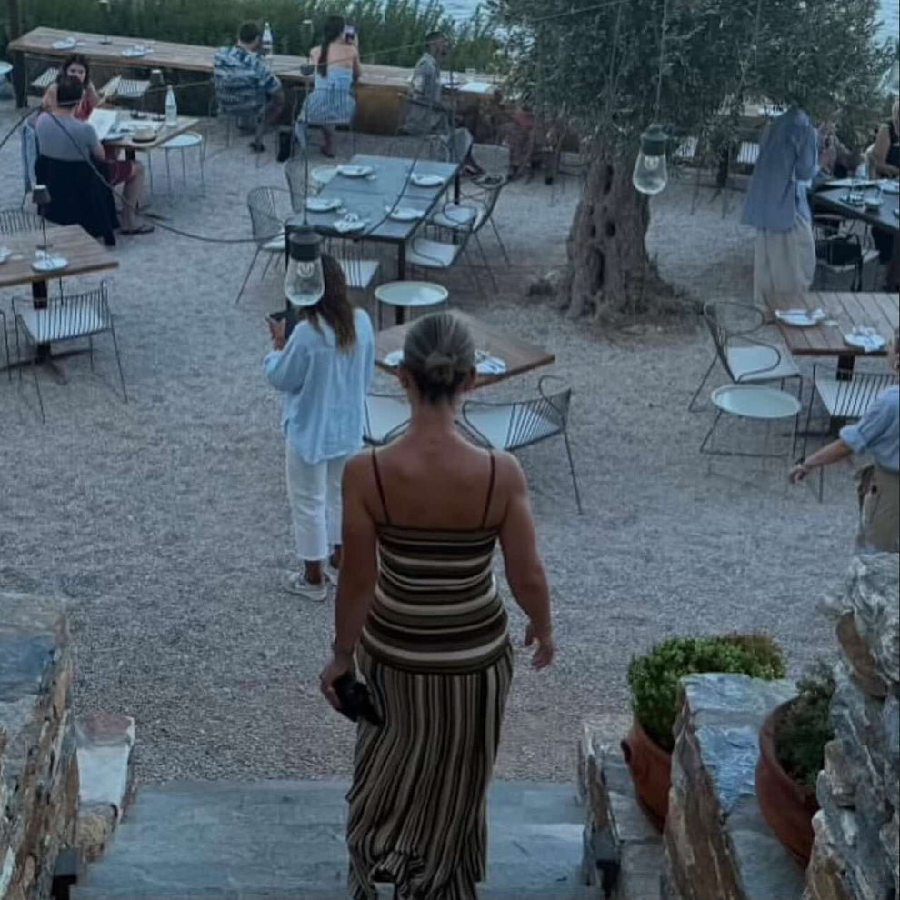 Faithful - Essenia Knit Dress in Espresso Pine stripe